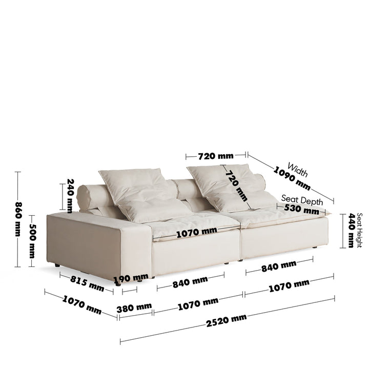 Contemporary Suede Fabric Modular Sectional 4 Seater Sofa BLOOM