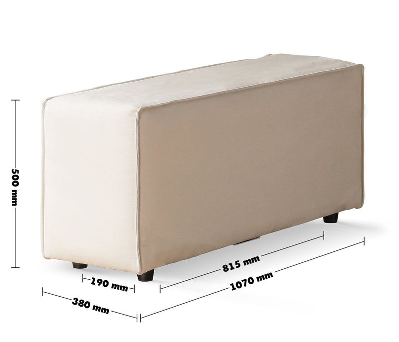 Modern Suede Fabric Modular Sofa Armrest BLOOM Size Chart