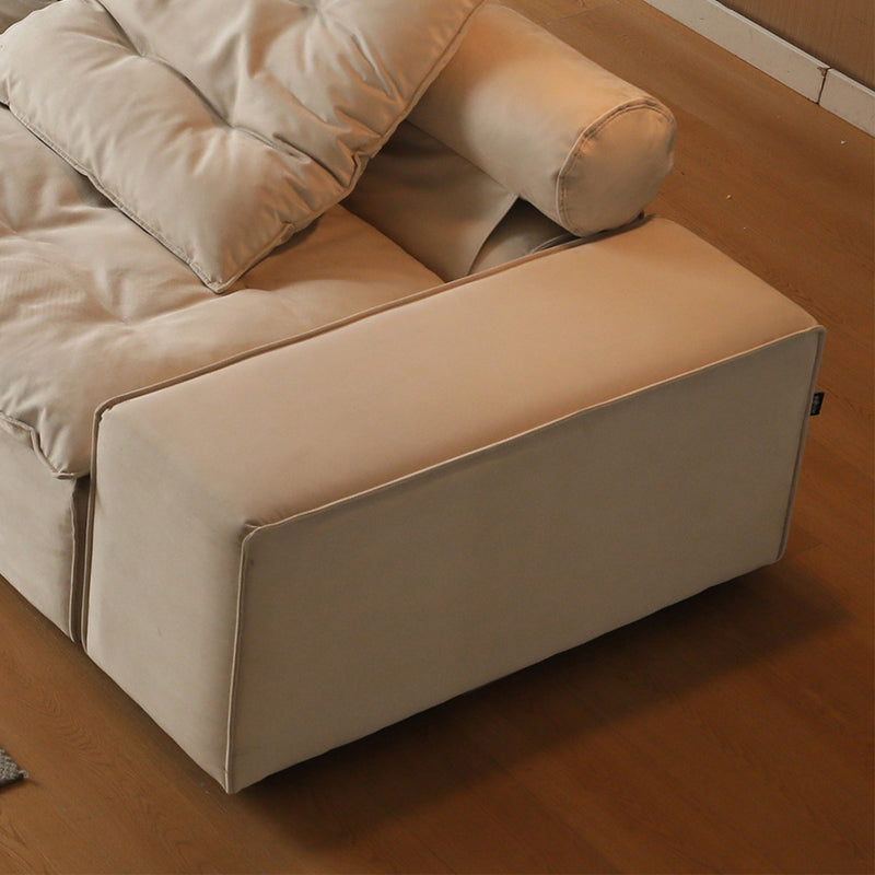 Modern suede fabric modular sofa armrest bloom material variants.