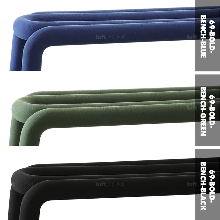 Contemporary Velvet Fabric Dining Bench BOLD