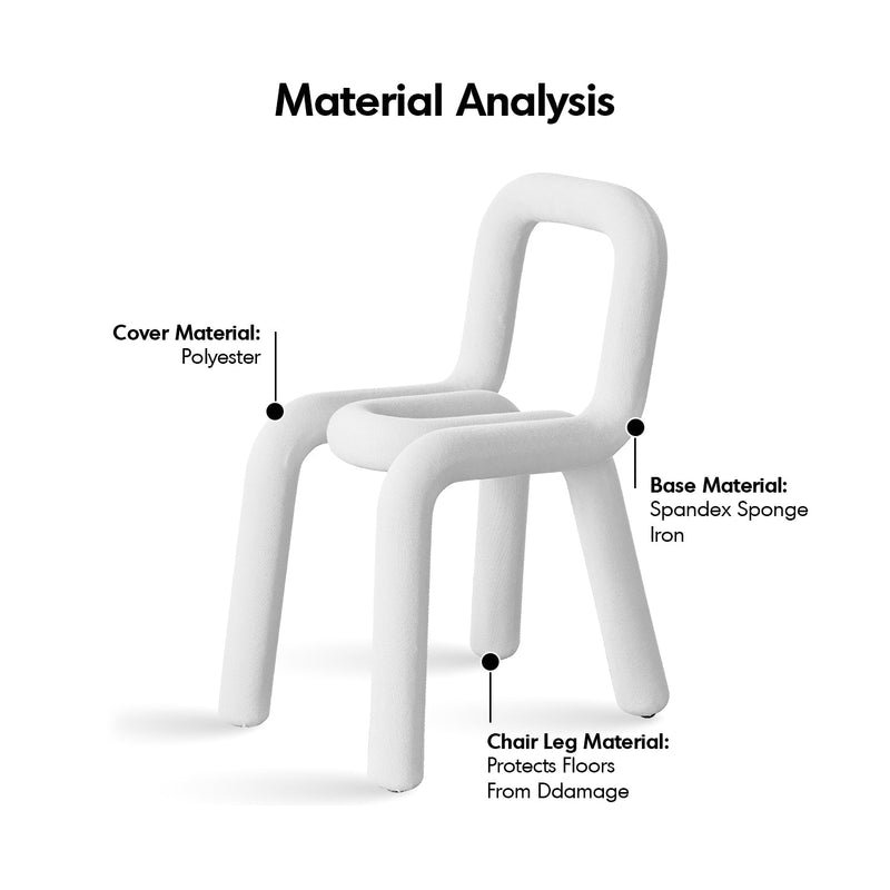 Bauhaus Velvet Fabric Dining Chair BOLD Material Details Chart