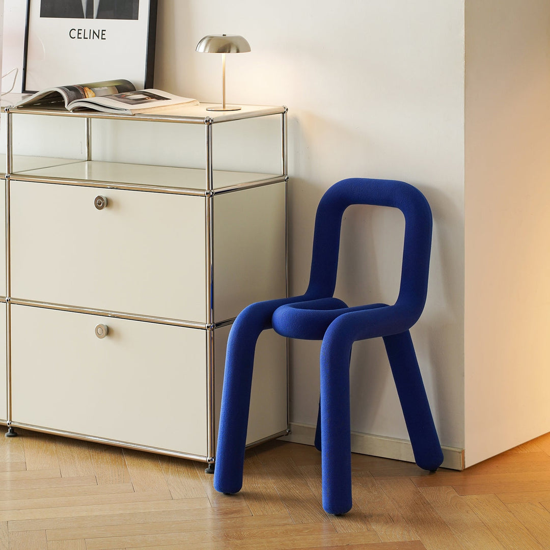 Bauhausvelvet fabric dining chair bold detail 3.
