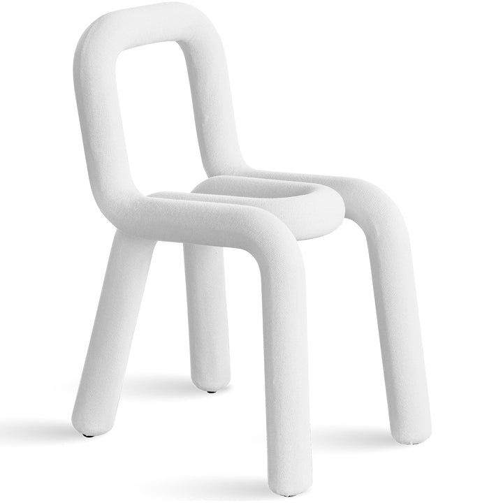 Contemporary velvet fabric dining chair bold detail 1.