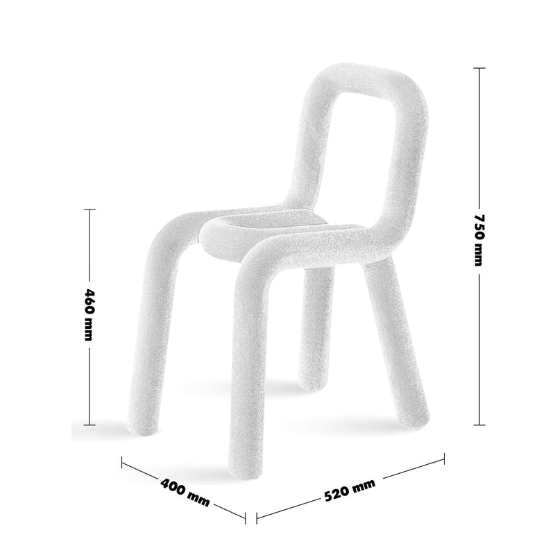 Bauhaus Velvet Fabric Dining Chair BOLD Size Chart