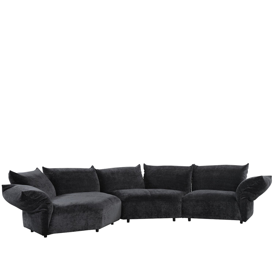 Contemporary Velvet Fabric L Shape Sectional Sofa FLOWER 3+L