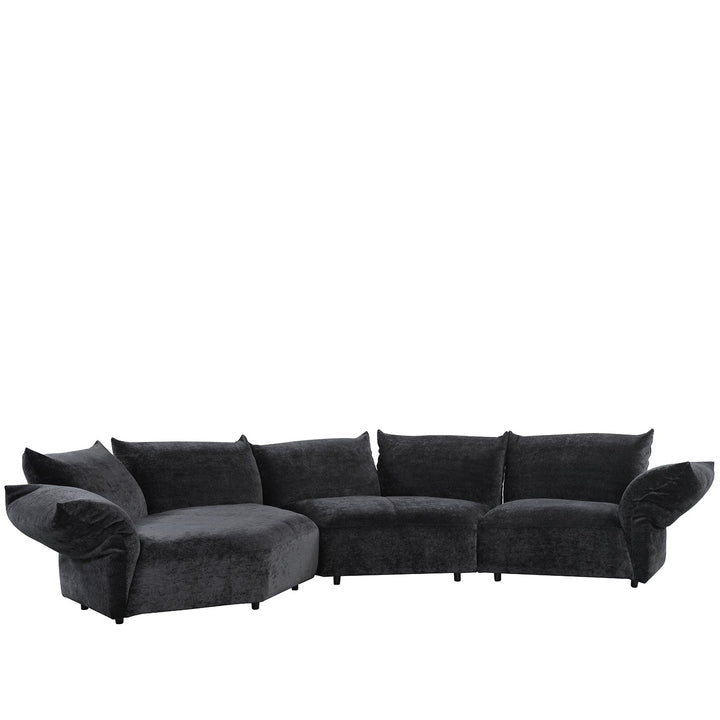 Contemporary Velvet Fabric L Shape Sectional Sofa FLOWER 3+L