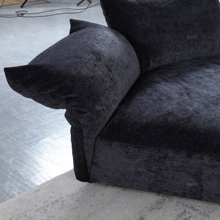 Bauhaus velvet fabric l shape sectional sofa flower 4+l in panoramic view.