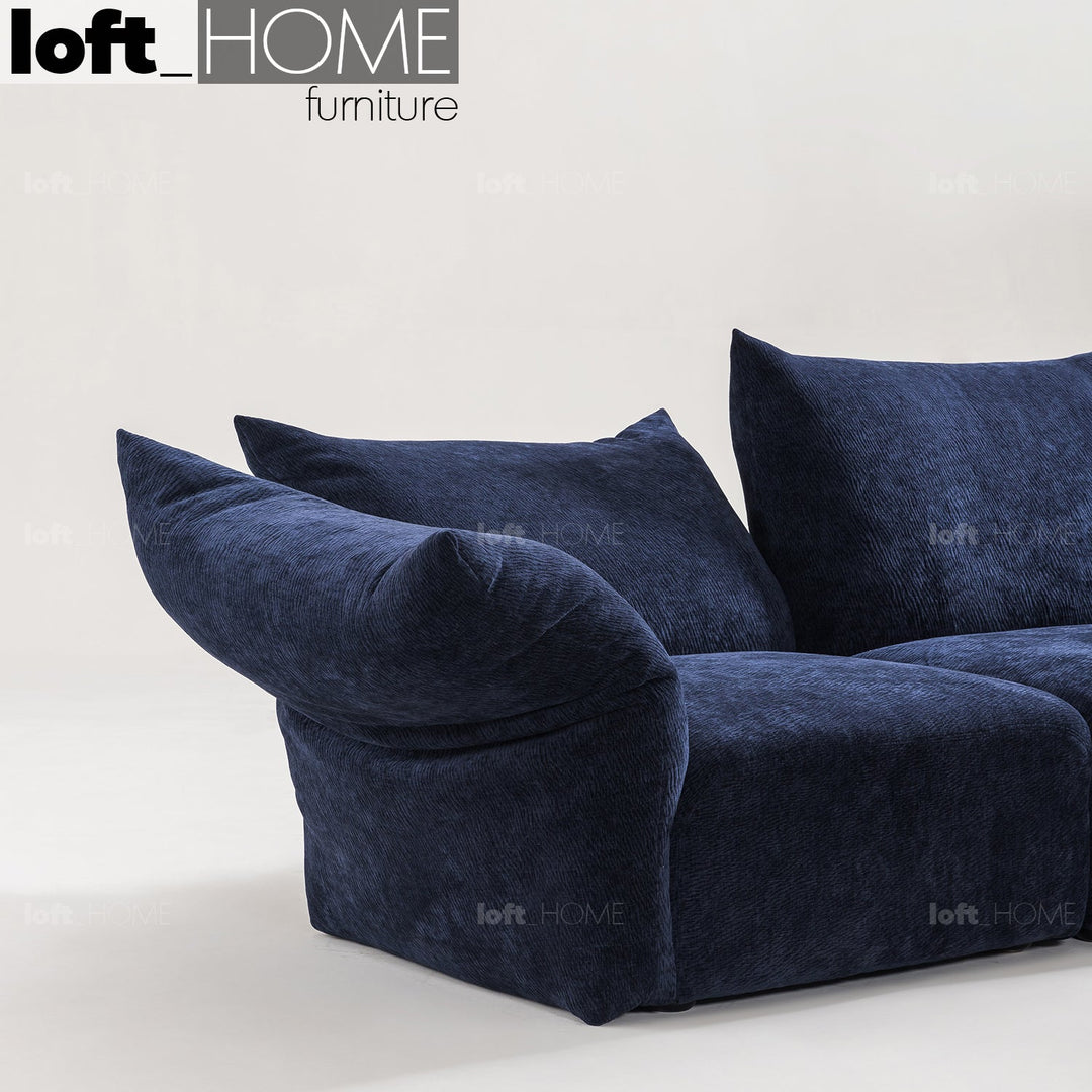 Contemporary velvet fabric l shape sectional sofa flower 4+l layered structure.