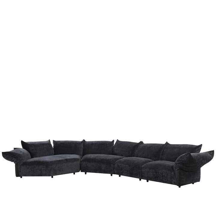 Contemporary Velvet Fabric L Shape Sectional Sofa FLOWER 4+L