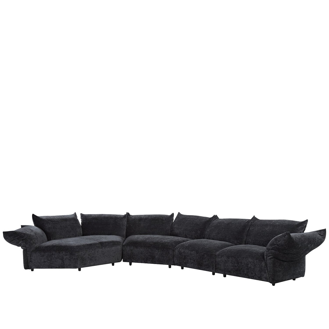 Contemporary velvet fabric l shape sectional sofa flower 4+l detail 6.