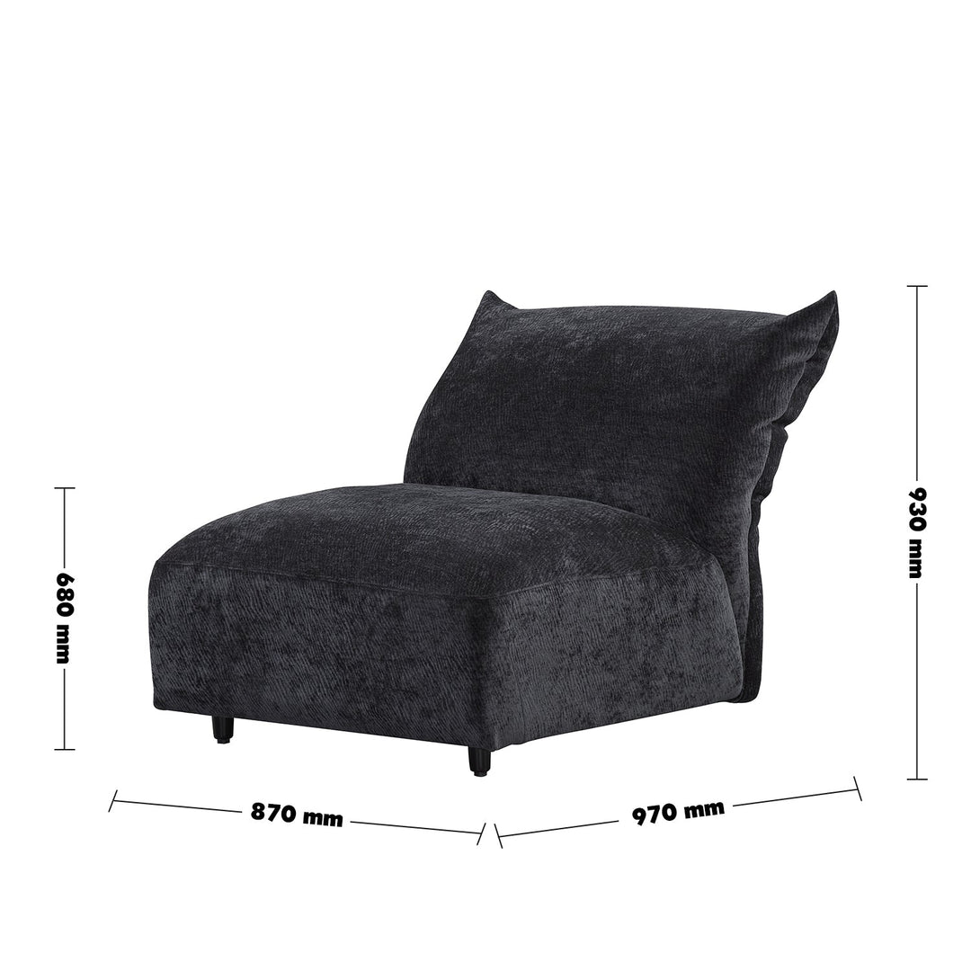 Bauhaus velvet fabric modular armless 1 seater sofa flower size charts.