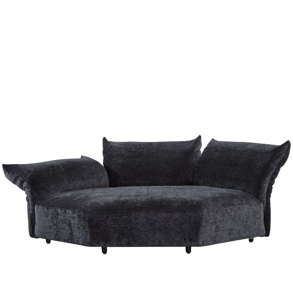 Contemporary velvet fabric modular big joint connection sofa flower in white background.