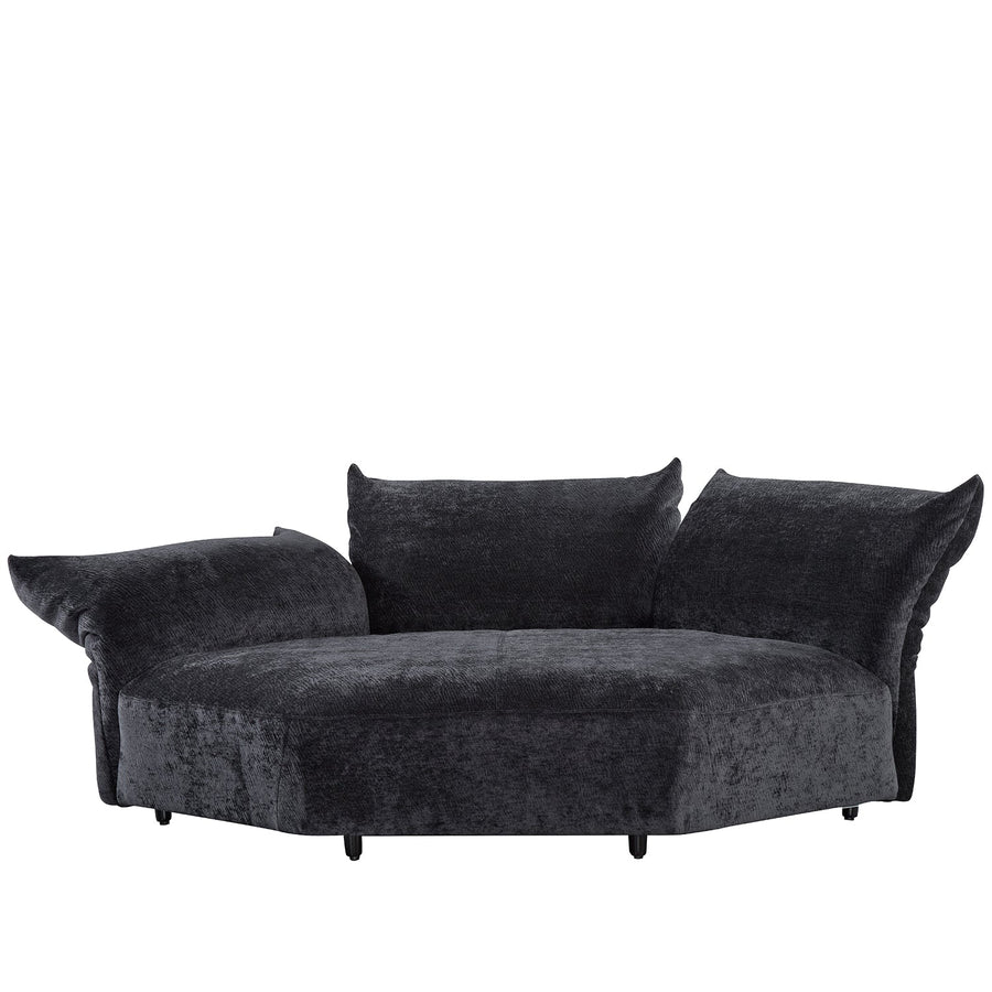 Contemporary velvet fabric modular big joint connection sofa flower in white background.
