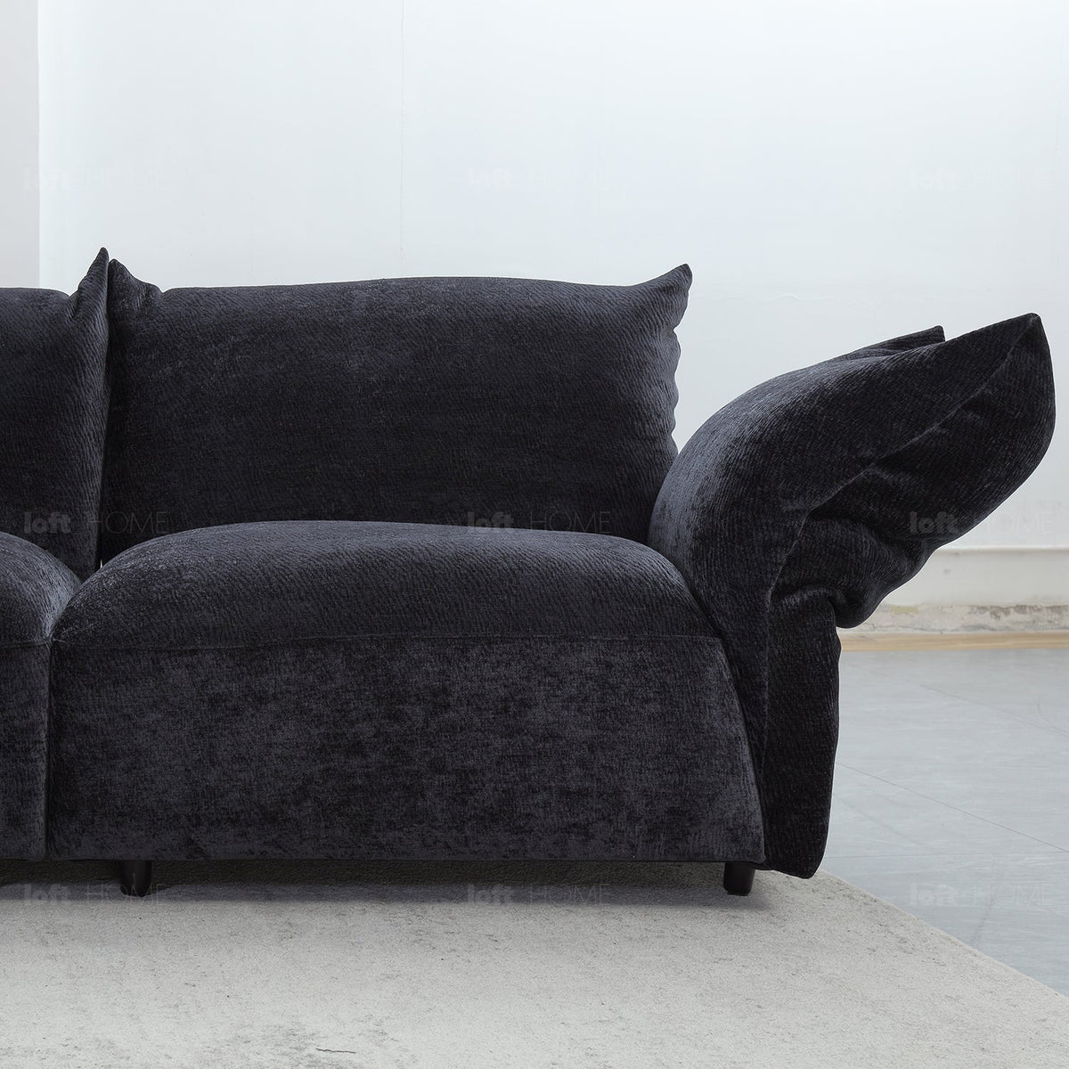Bauhaus velvet fabric modular corner 1 seater sofa flower primary product view.