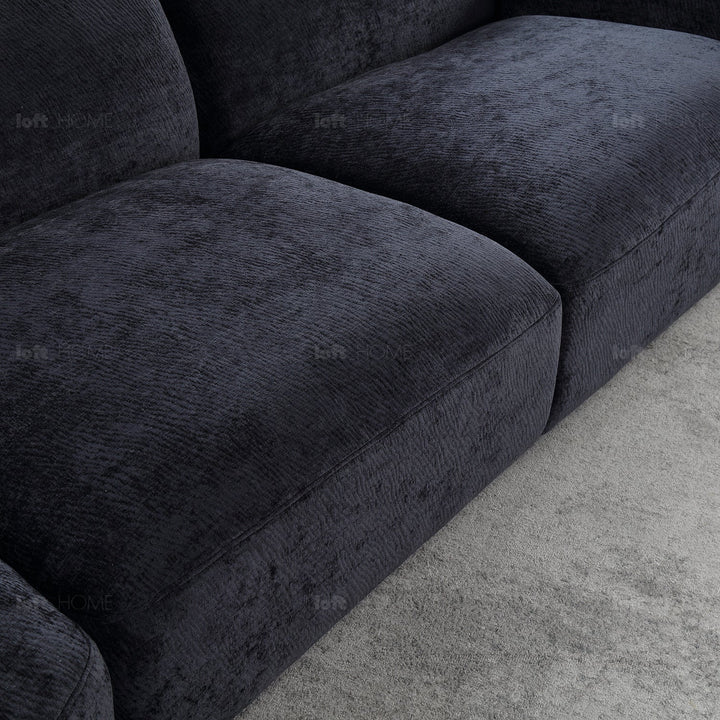 Contemporary velvet fabric modular corner 1 seater sofa flower in still life.