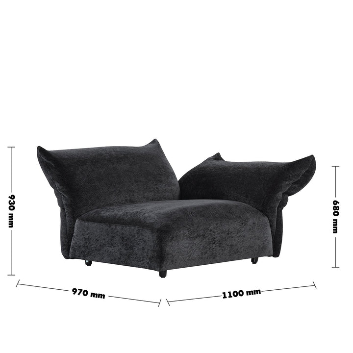 Contemporary Velvet Fabric Modular Corner 1 Seater Sofa FLOWER