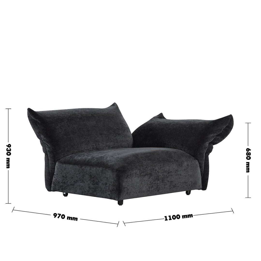 Bauhaus velvet fabric modular corner 1 seater sofa flower size charts.