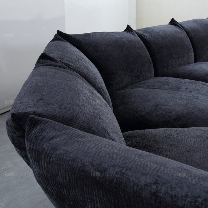 Bauhaus velvet fabric modular small joint connection sofa flower in panoramic view.