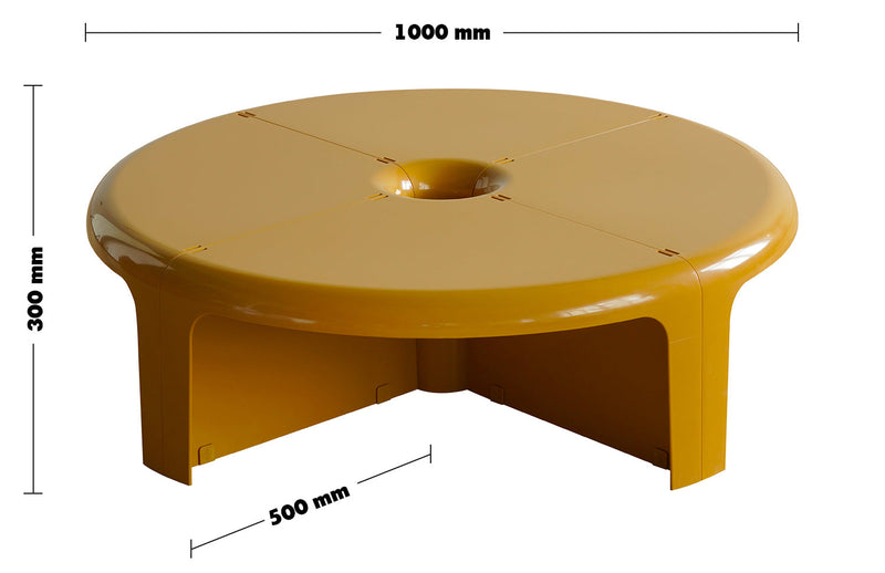 Bauhaus ABS Transformable Coffee Table BOBO Size Chart