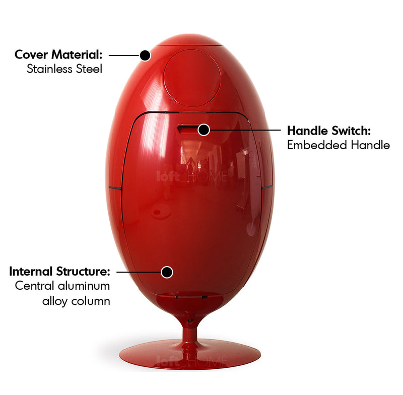 Bauhaus ABS Waste Bin EGG Material Details Chart