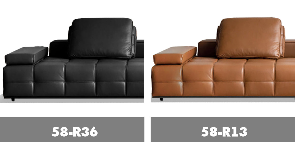 Minimalist Genuine Leather Sectional 5 Seater Sofa NEXUS Color Swatches