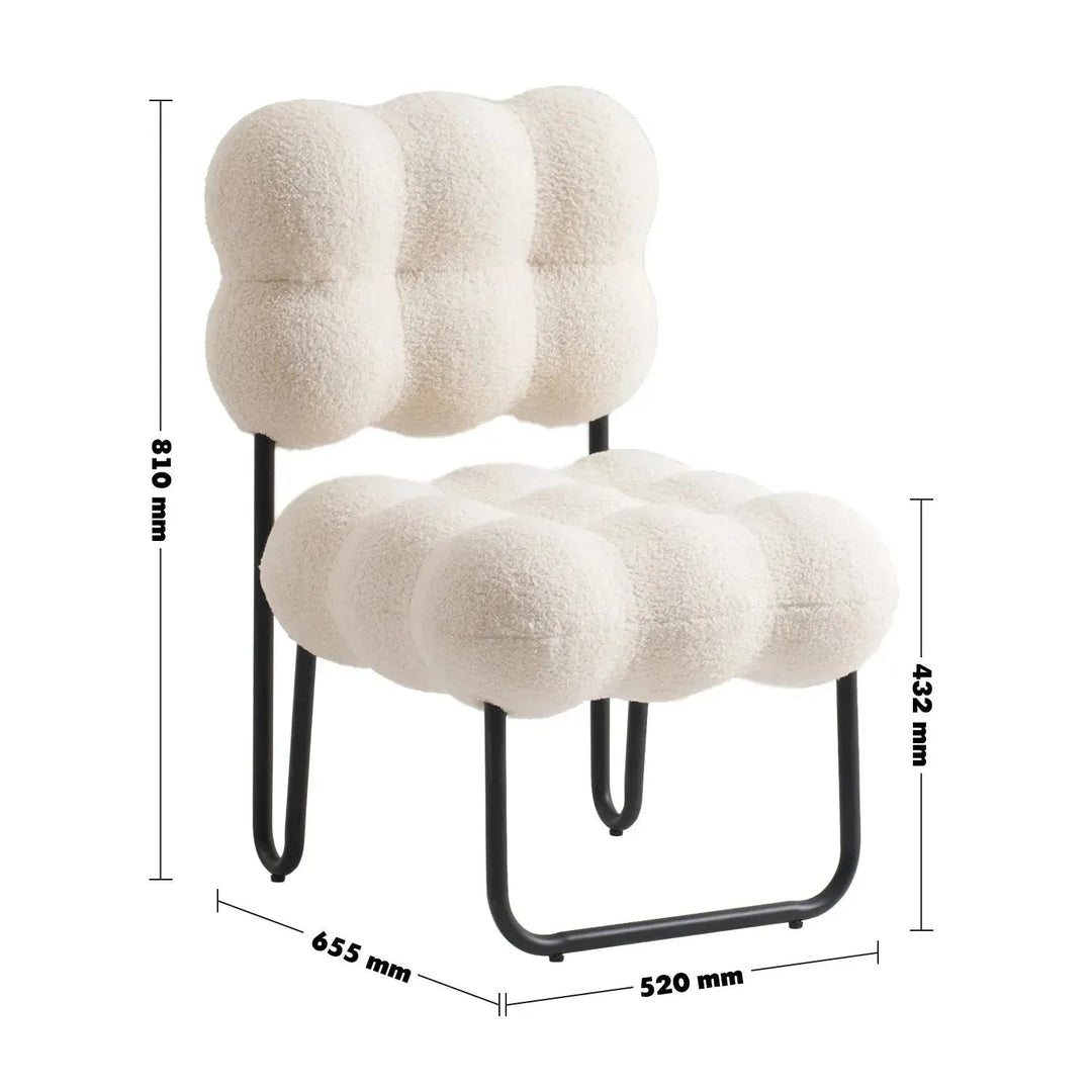 Cream Boucle 1 Seater Sofa SOUFFLE