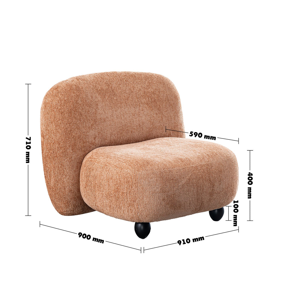 Cream Boucle Fabric 1 Seater Sofa MALT