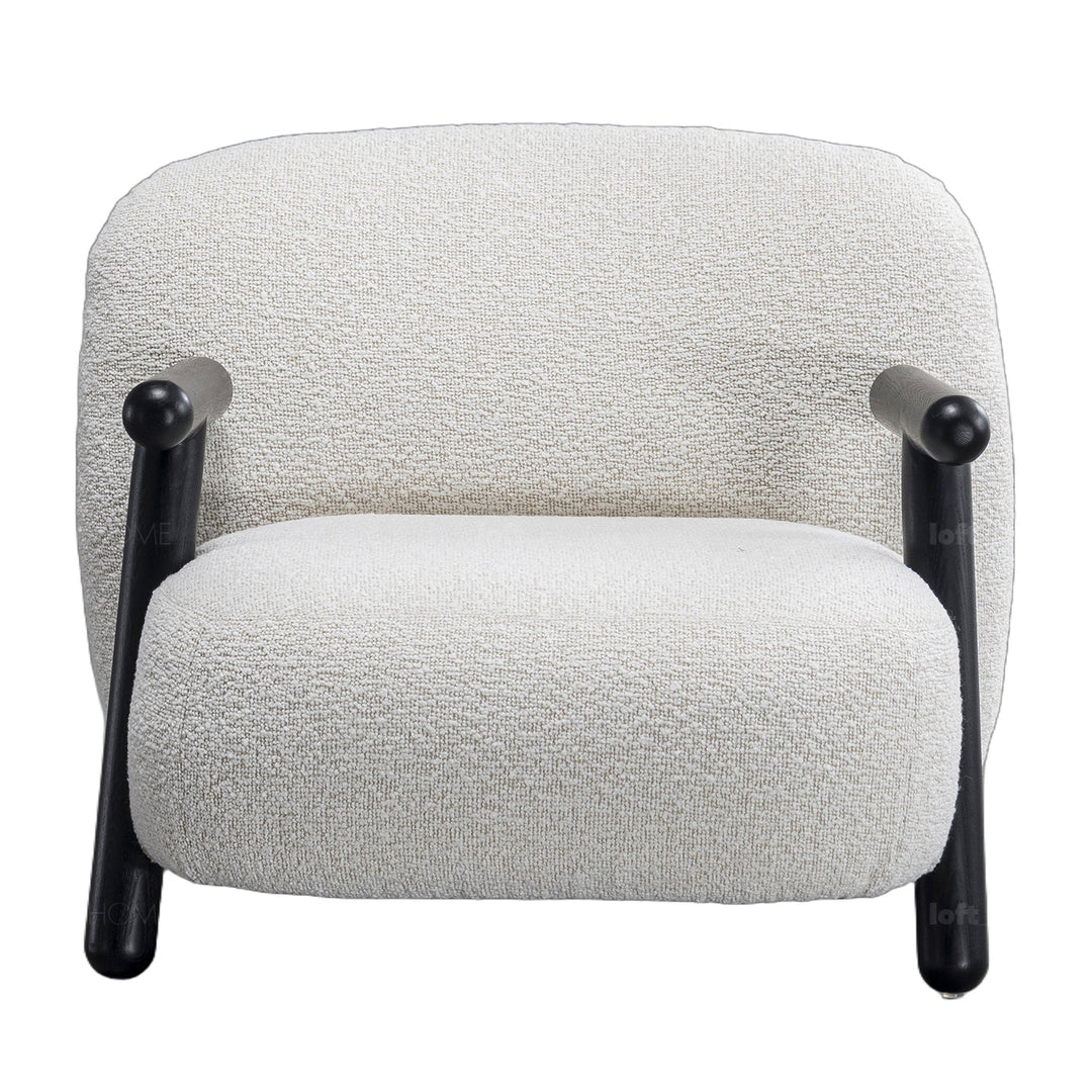 Cream Boucle Fabric 1 Seater Sofa With Armrest MALT