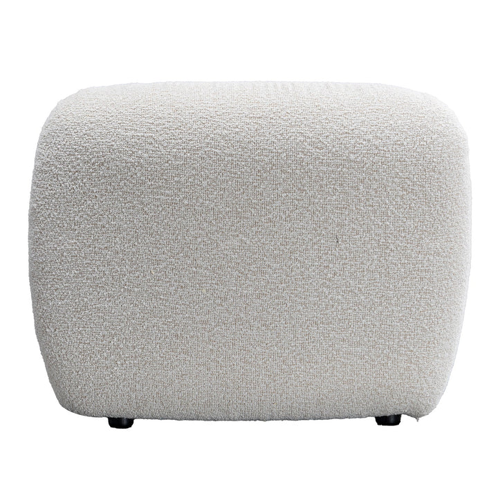 Cream Boucle Fabric 1 Seater Sofa With Armrest MALT