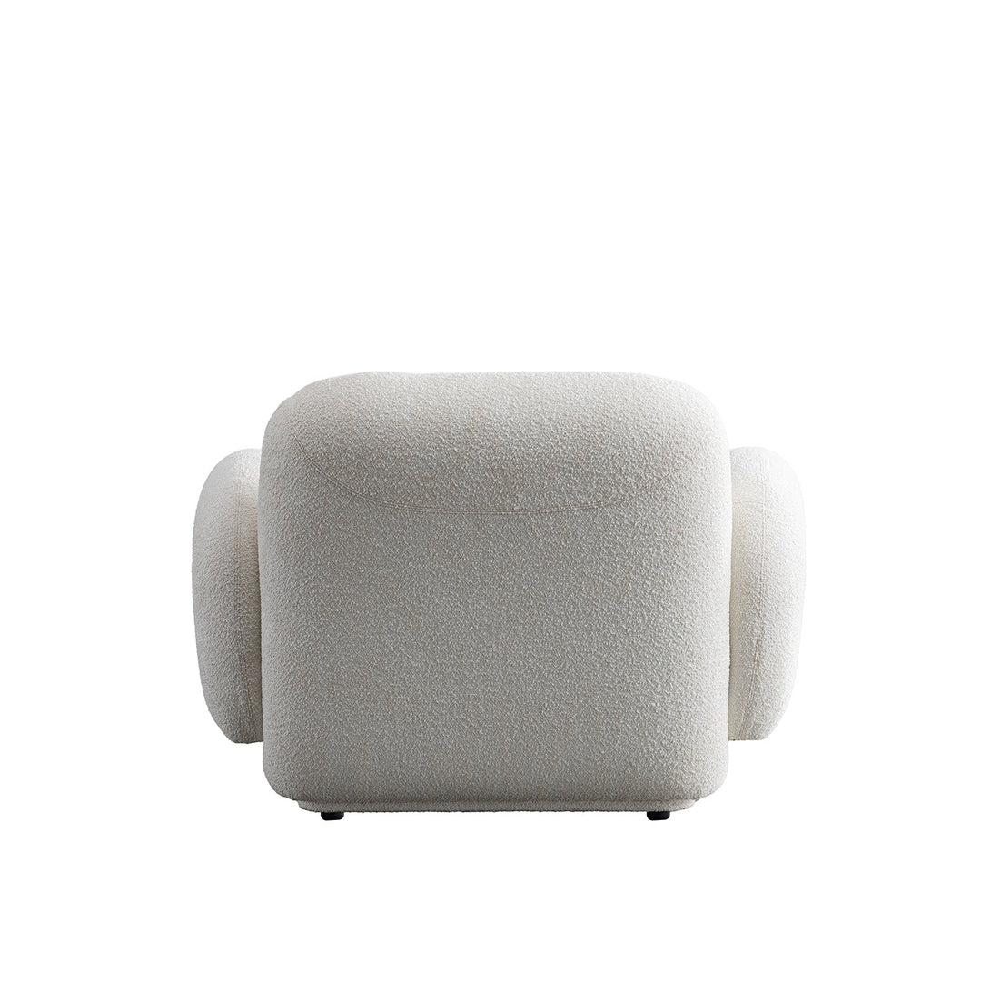 Cream Boucle Fabric 1 Seater Sofa PLUUM