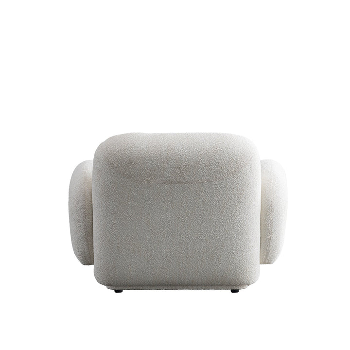 Cream Boucle Fabric 1 Seater Sofa PLUUM