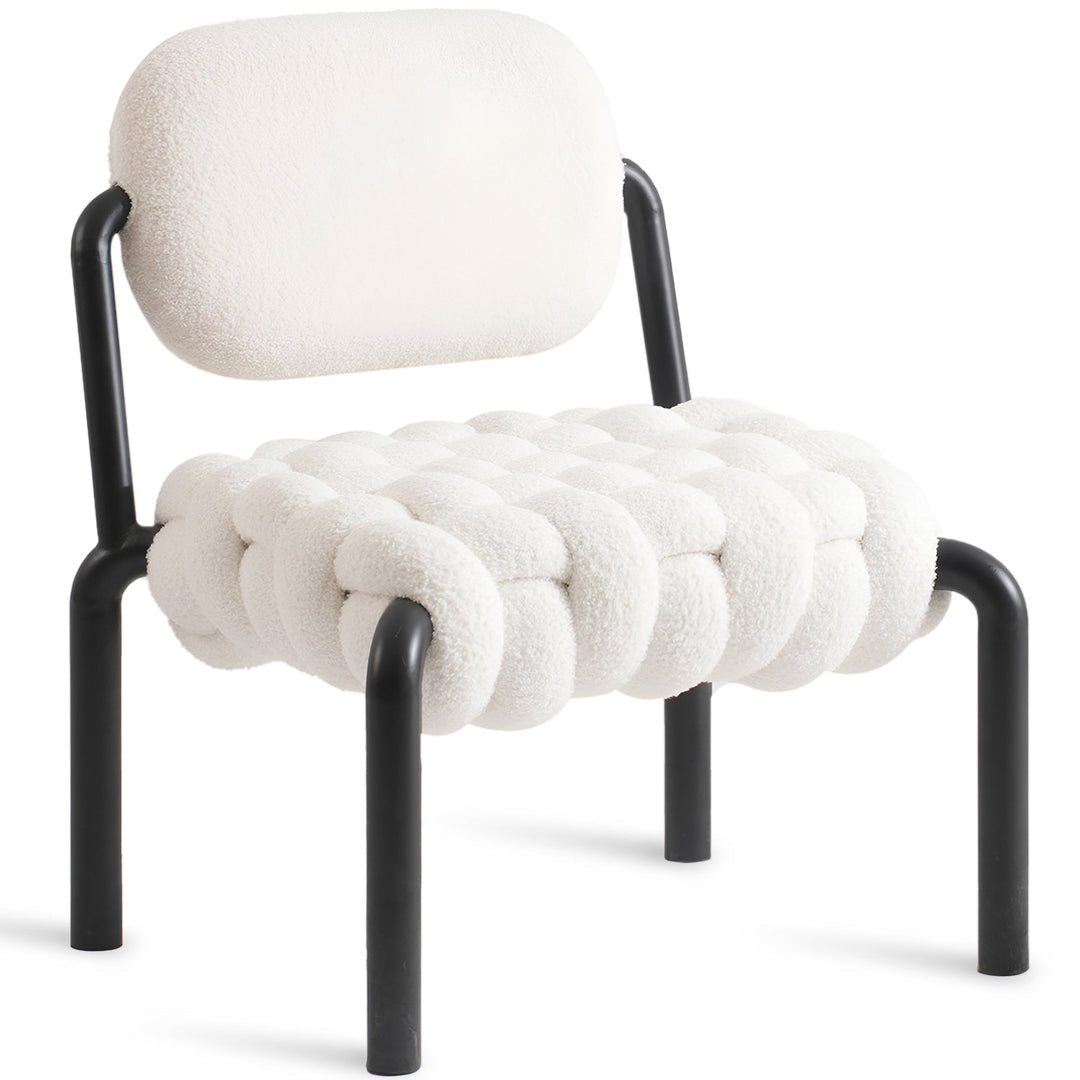 Cream Boucle Fabric 1 Seater Sofa SOUFFLE