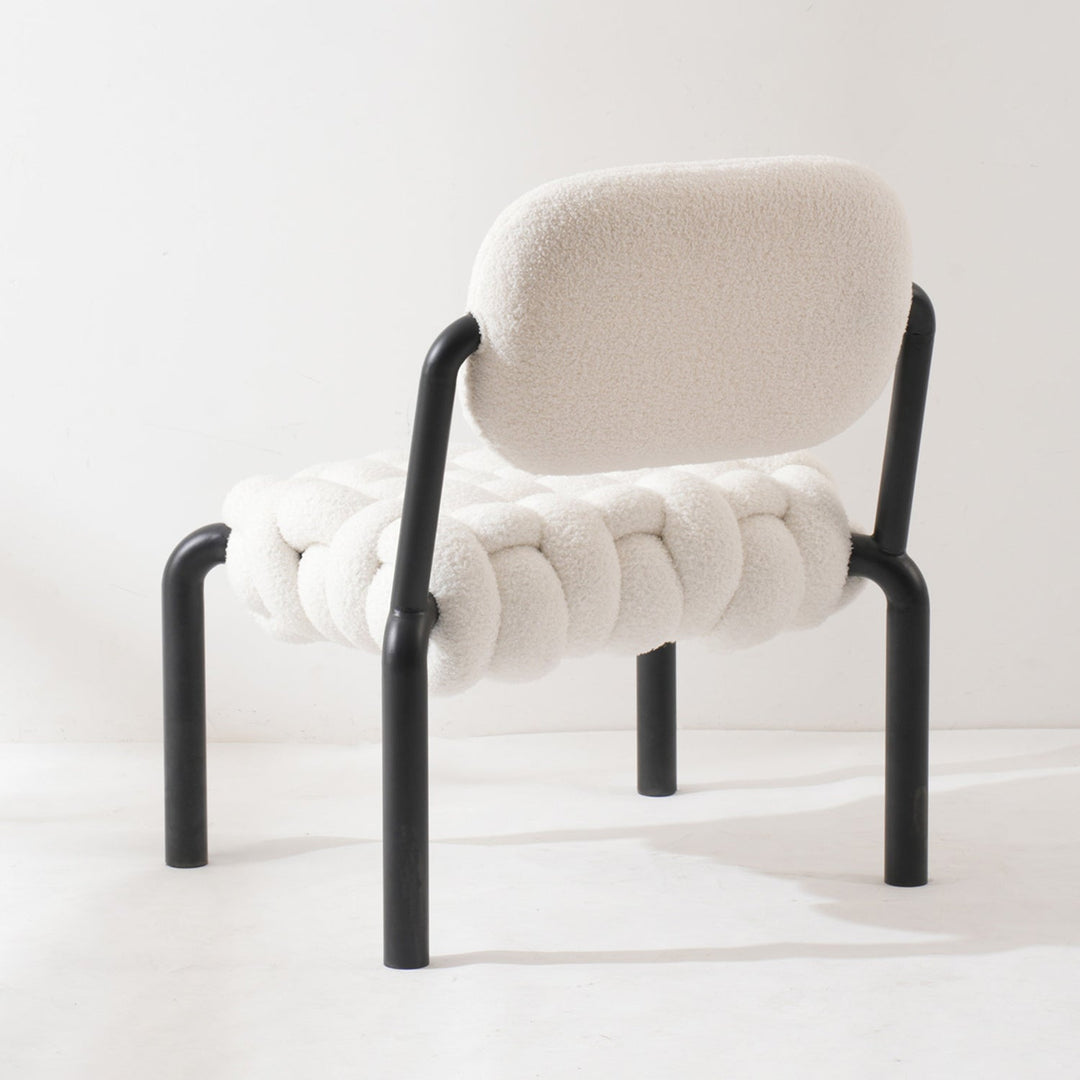 Cream Boucle Fabric 1 Seater Sofa SOUFFLE