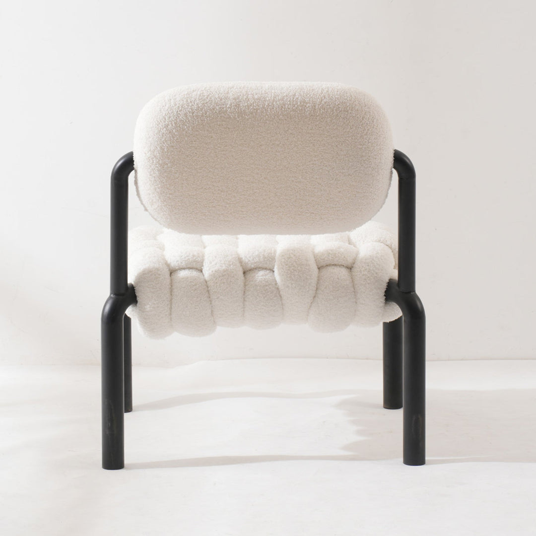 Cream Boucle Fabric 1 Seater Sofa SOUFFLE