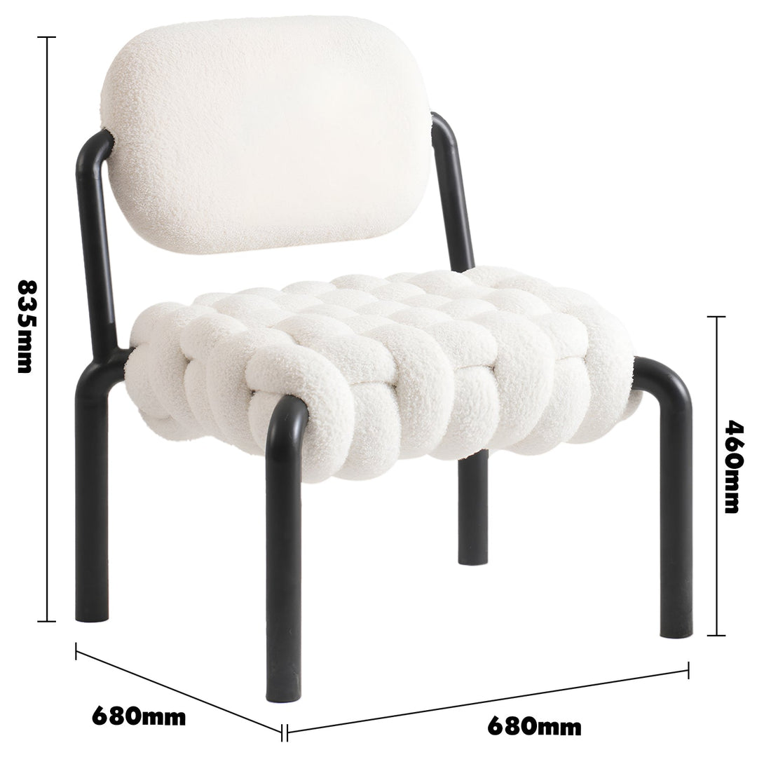 Cream Boucle Fabric 1 Seater Sofa SOUFFLE