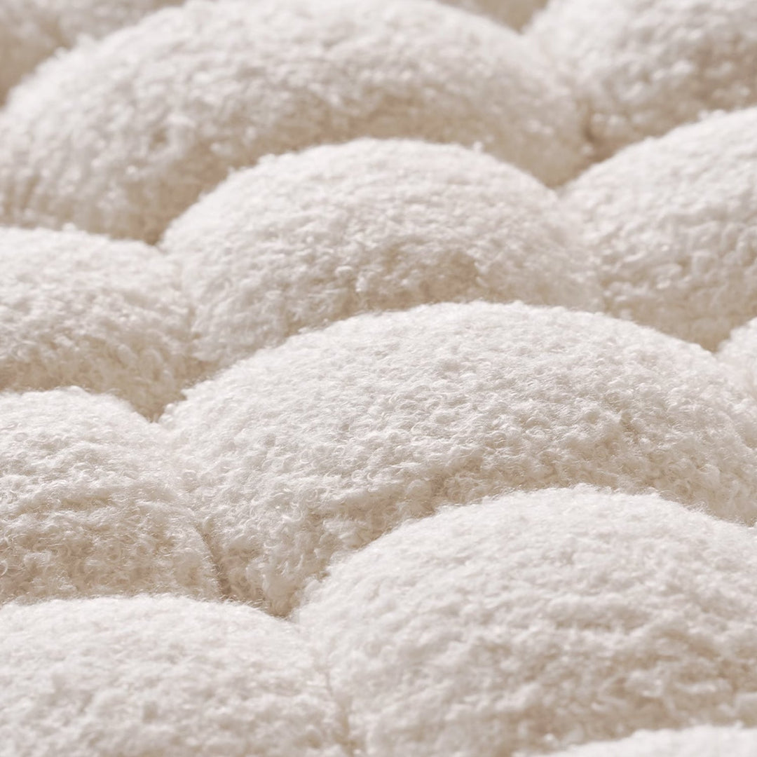 Cream Boucle Fabric 1 Seater Sofa SOUFFLE