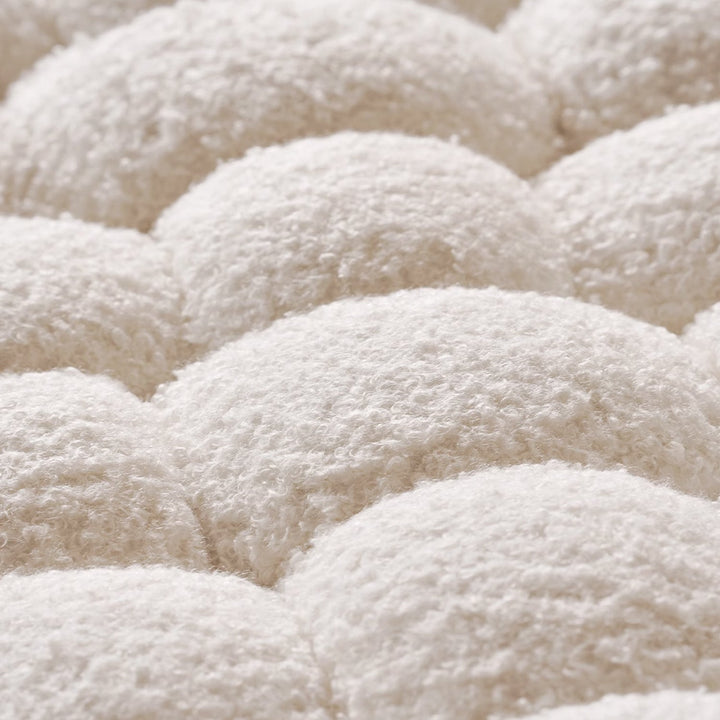 Cream Boucle Fabric 1 Seater Sofa SOUFFLE