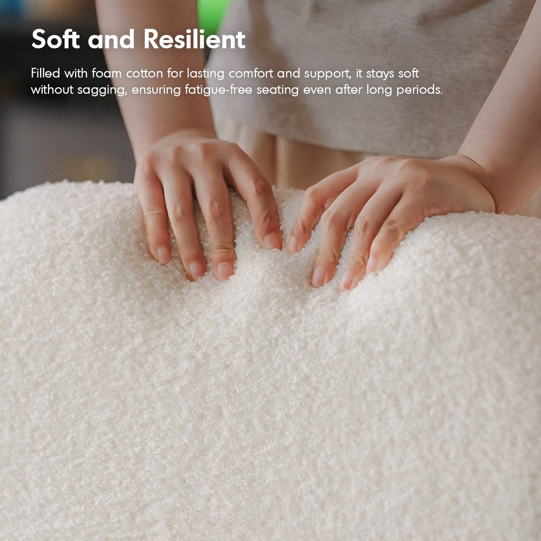 Cream Boucle Fabric 1 Seater Sofa SOUFFLE