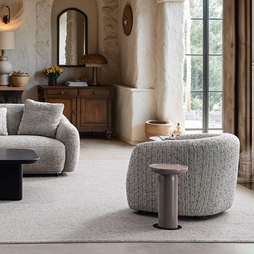 Cream Boucle Fabric 1 Seater Sofa TOFU Good to Know Preview-1