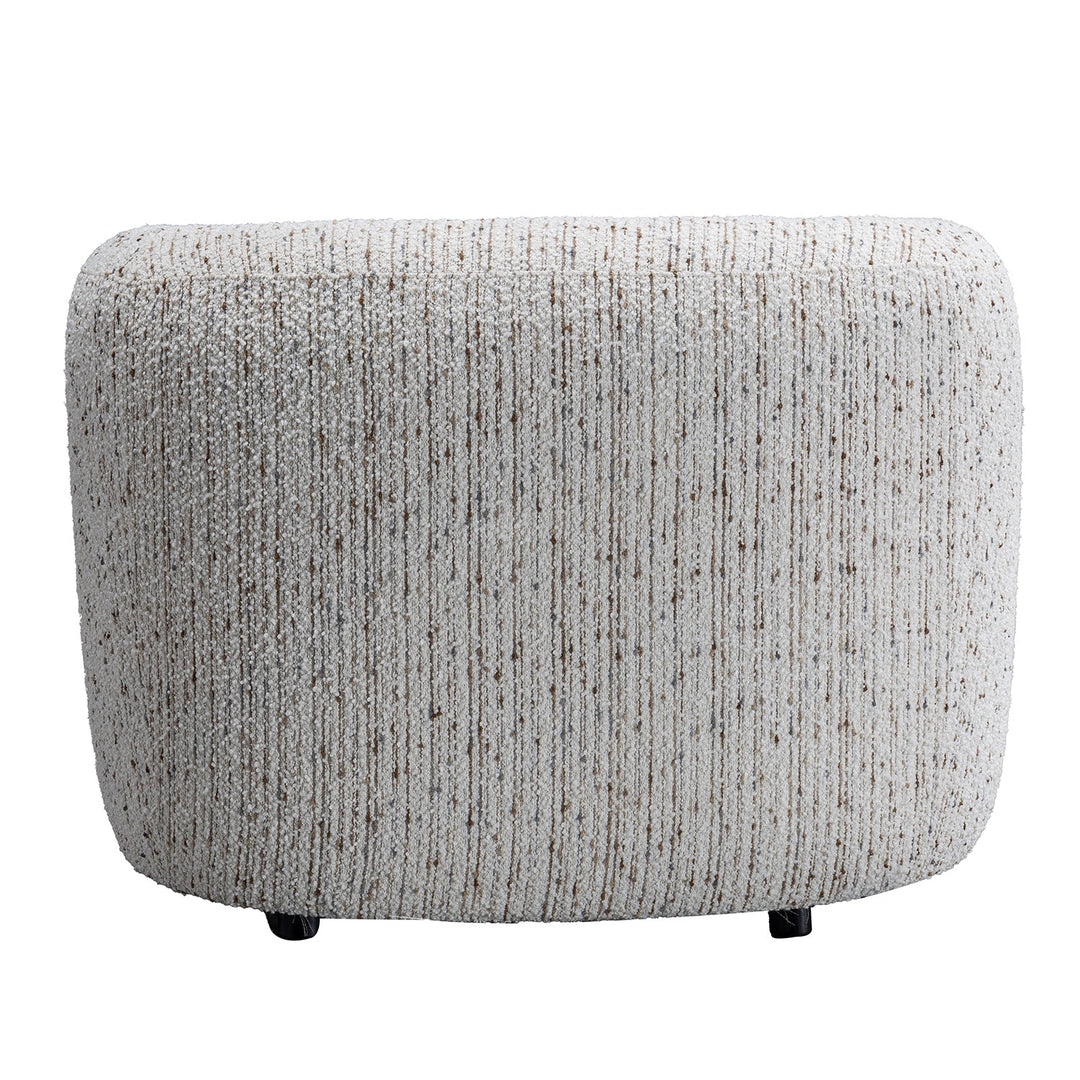 Cream boucle fabric 1 seater sofa tofu in real life style.