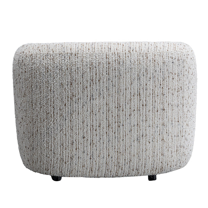 Cream boucle fabric 1 seater sofa tofu in real life style.