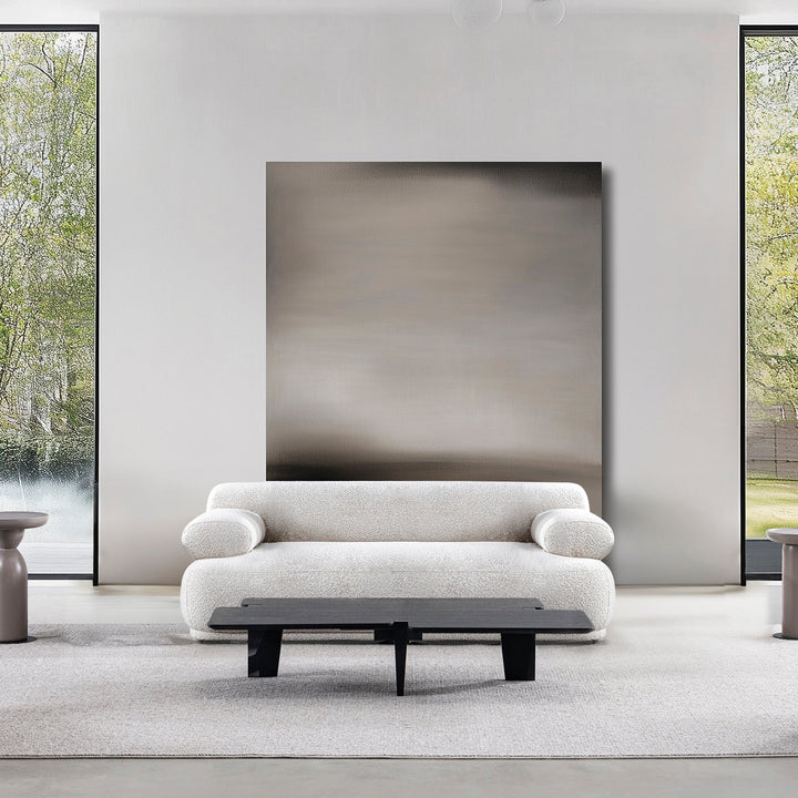 Cream Boucle Fabric 2 Seater Sofa MOCHI