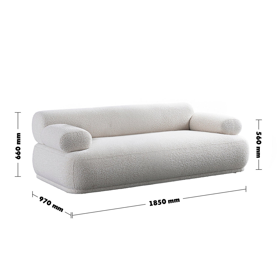 Cream Boucle Fabric 2 Seater Sofa MOCHI