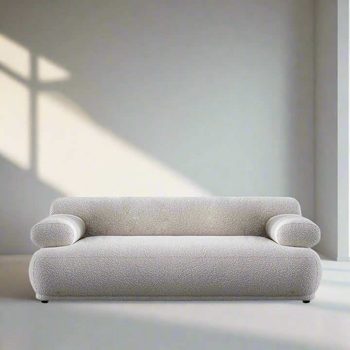 Cream Boucle Fabric 2 Seater Sofa MOCHI
