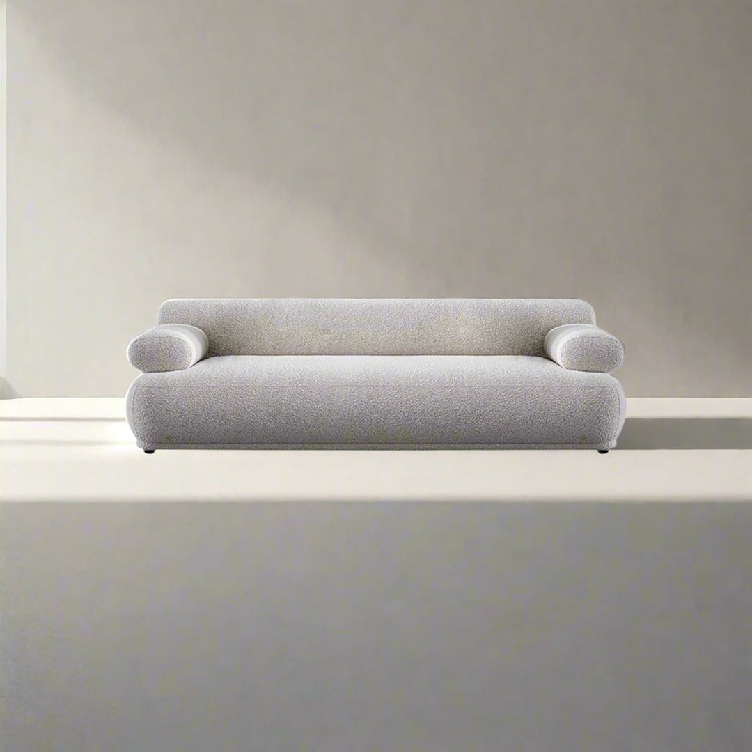 Cream Boucle Fabric 3 Seater Sofa MOCHI