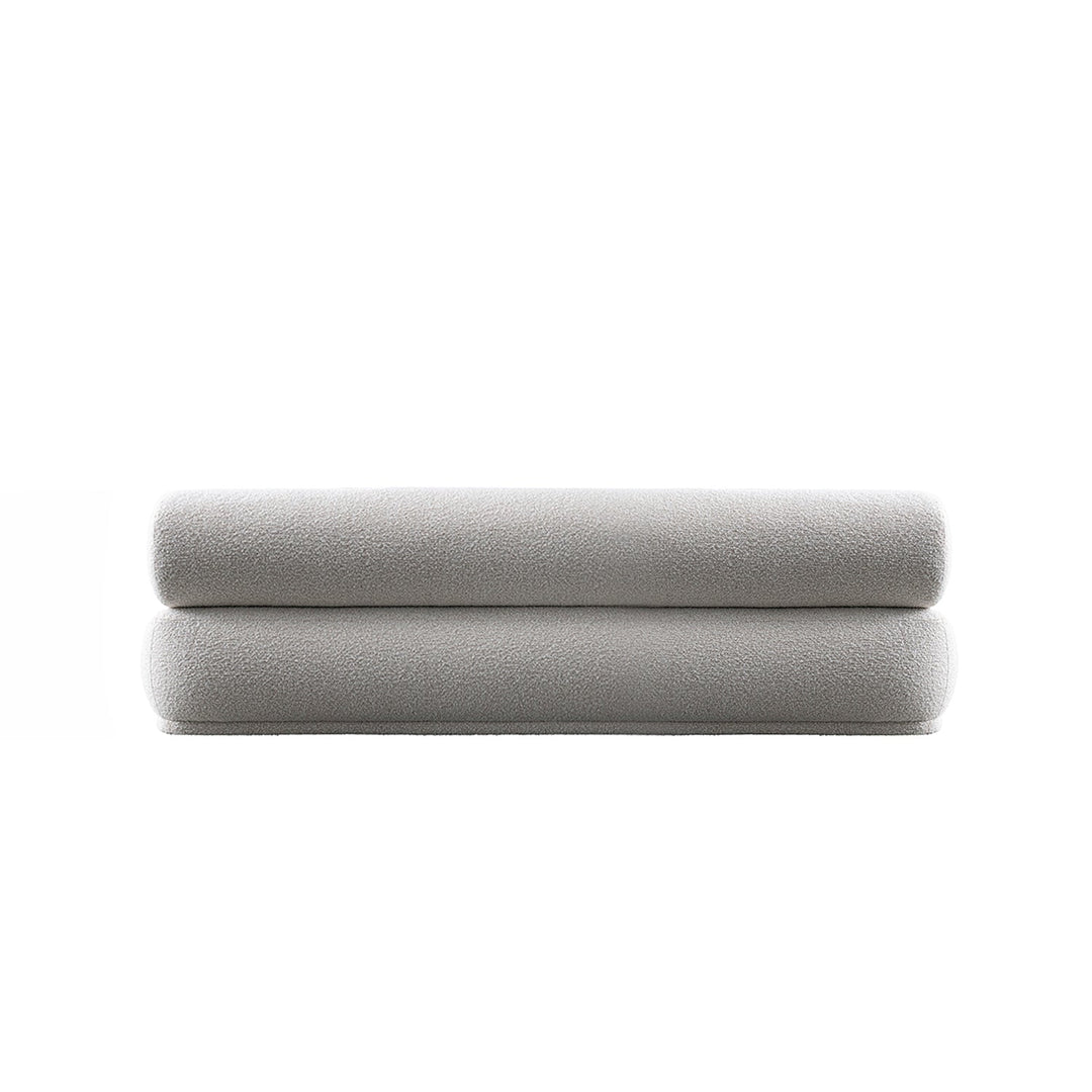 Cream boucle fabric 3 seater sofa mochi in real life style.