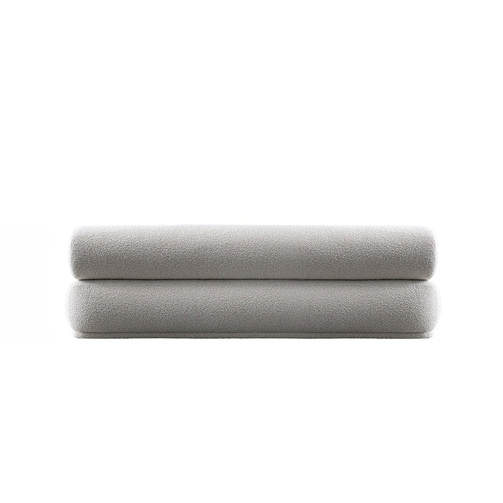 Cream boucle fabric 3 seater sofa mochi in real life style.