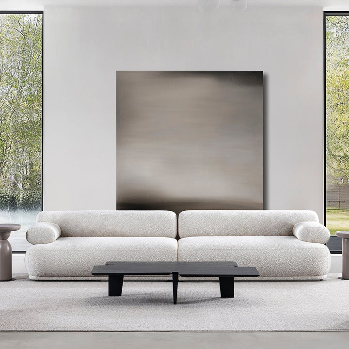 Cream Boucle Fabric 4 Seater Sofa MOCHI