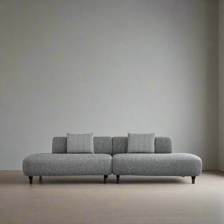 Cream boucle fabric 5 seater sofa vuum color swatches.