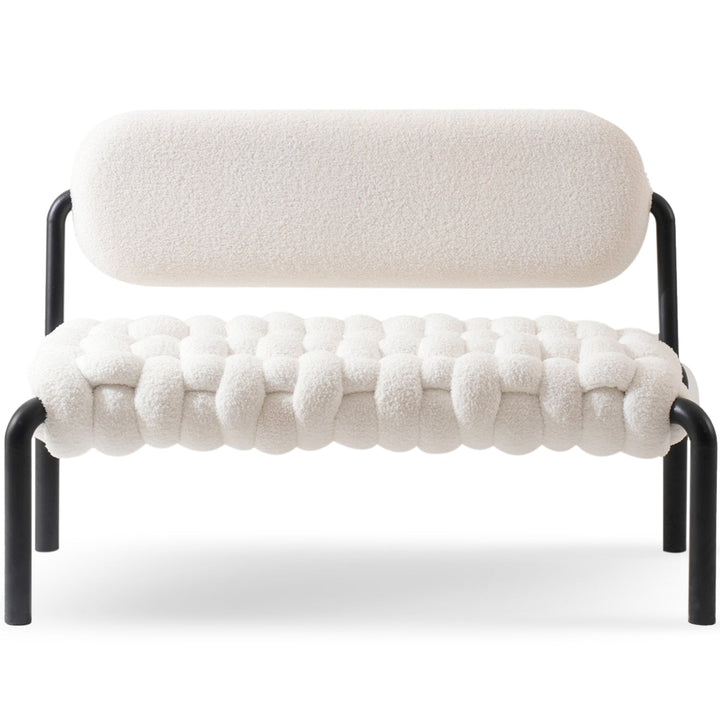 Cream Boucle Fabric Dining Bench SOUFFLE